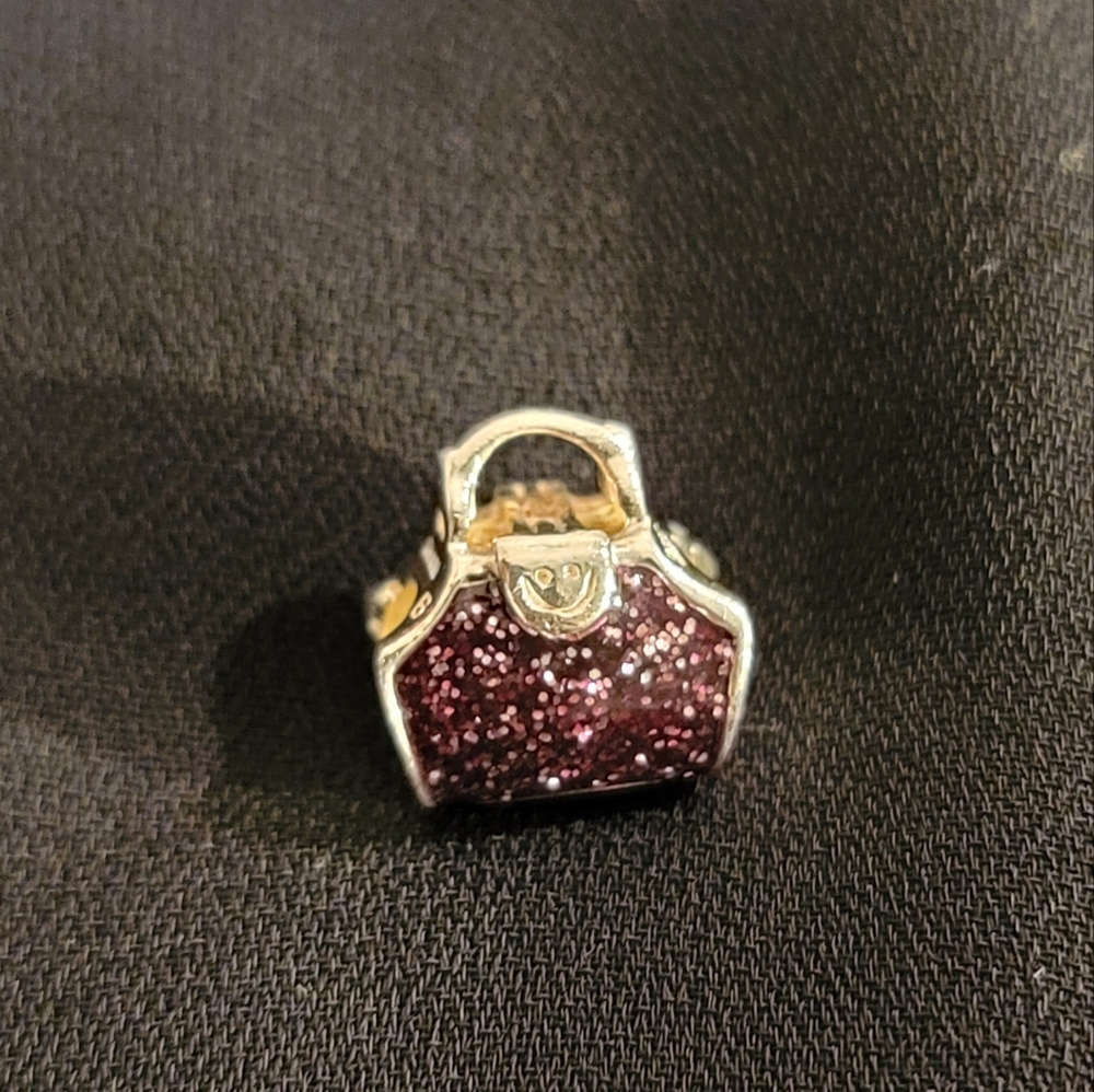 Authentic CHAMILIA Purple Purse fits Pandora Type Bracelets 925 silver